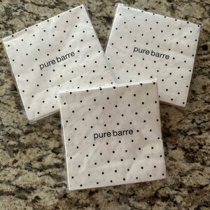 Pure Barre cocktail napkins/  3 packages New with tags .